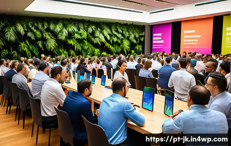 약한 연결의 사회적 영향력 - A vibrant professional networking event in São Paulo, Brazil, featuring diverse attendees in busines...
