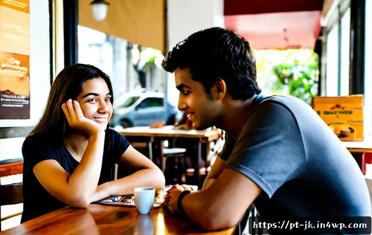 약한 연결의 심리학 관계의 힘 - Photorealistic candid scene in a sunlit São Paulo neighborhood café, a young Brazilian architect war...